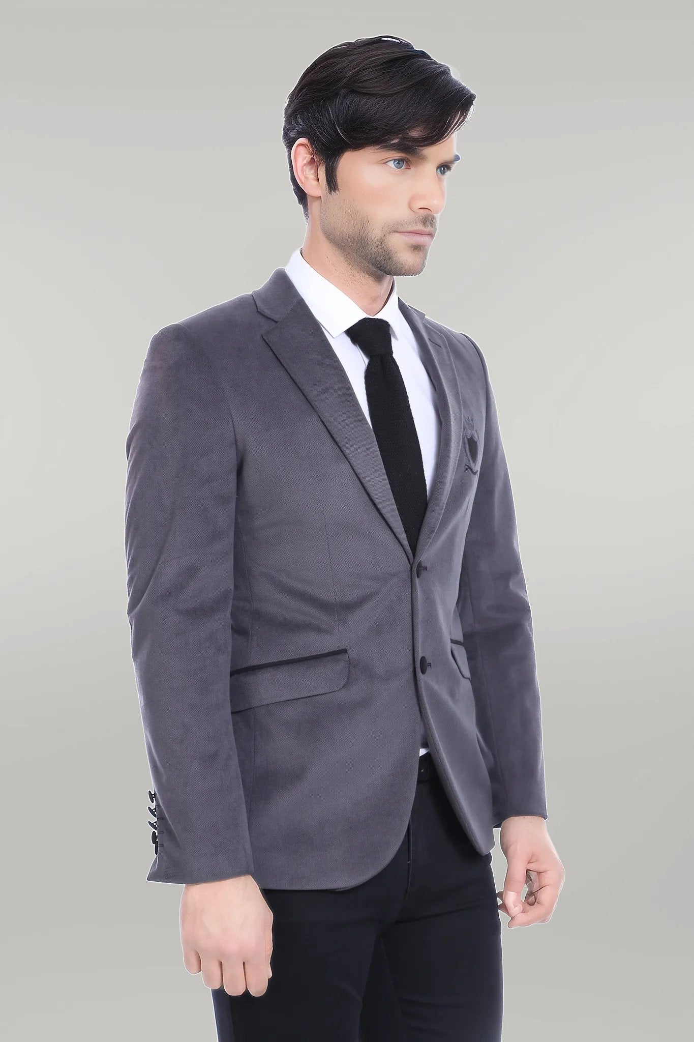 KOALA SYDNEY Pocket Flap Rigging Velvet Grey Jacket-