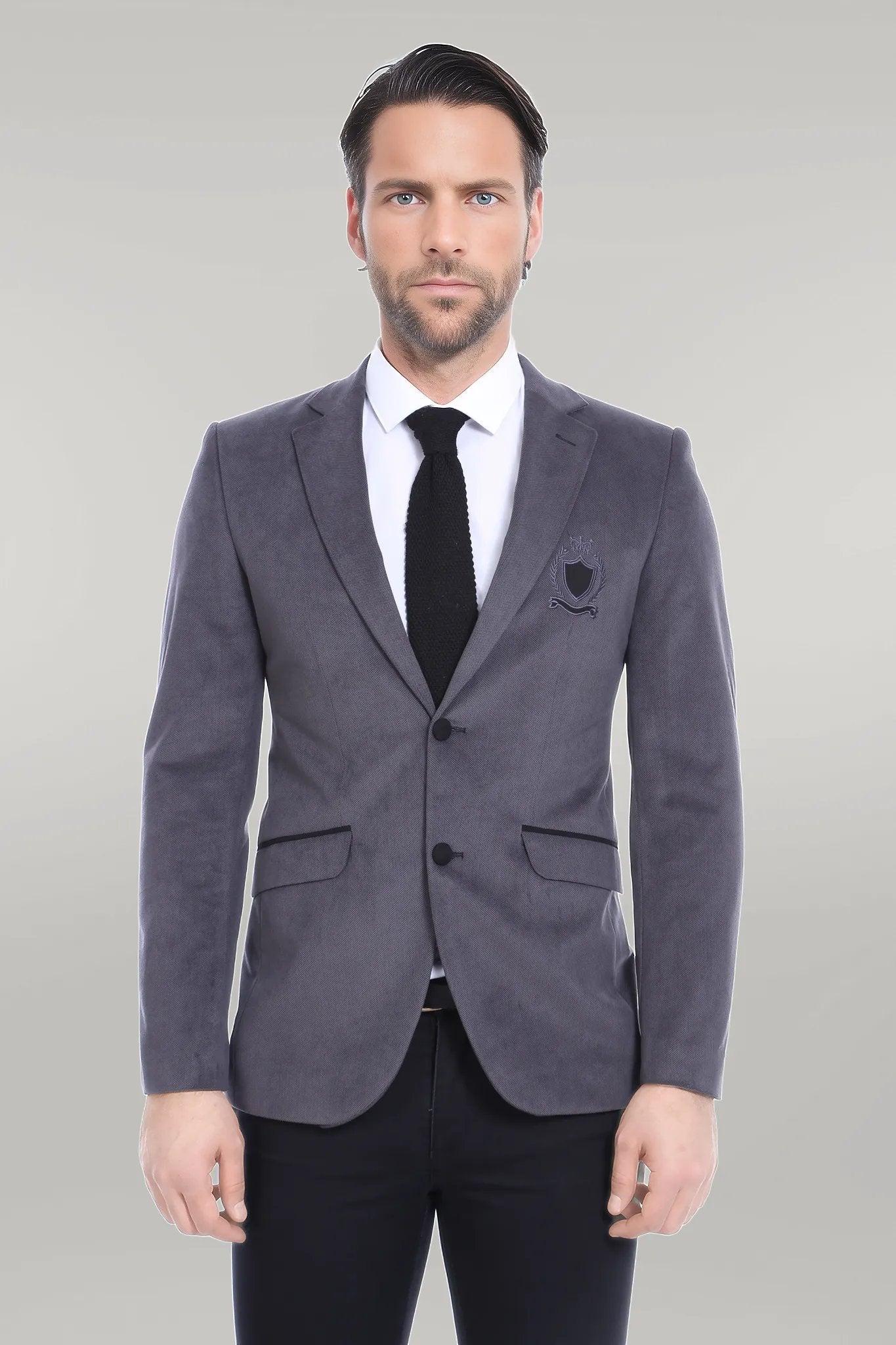 KOALA SYDNEY Pocket Flap Rigging Velvet Grey Jacket-