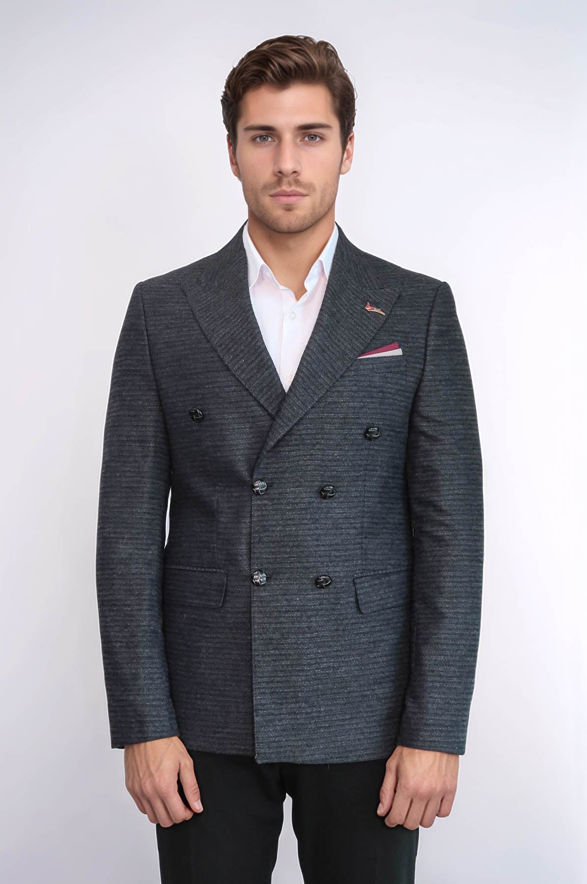 KOALA SYDNEY Double Breasted Slim Fit Navy Blue Blazer