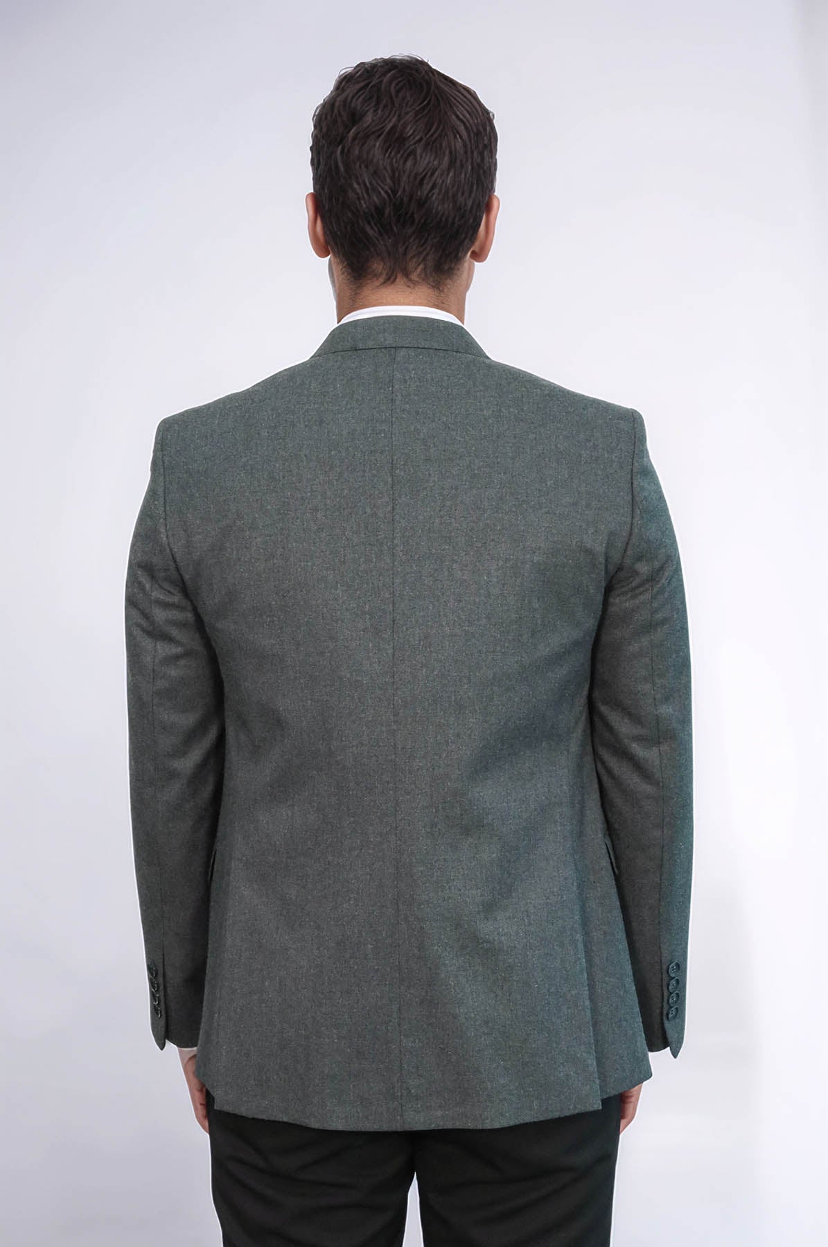 Grey Plain Blazer and Vest Set