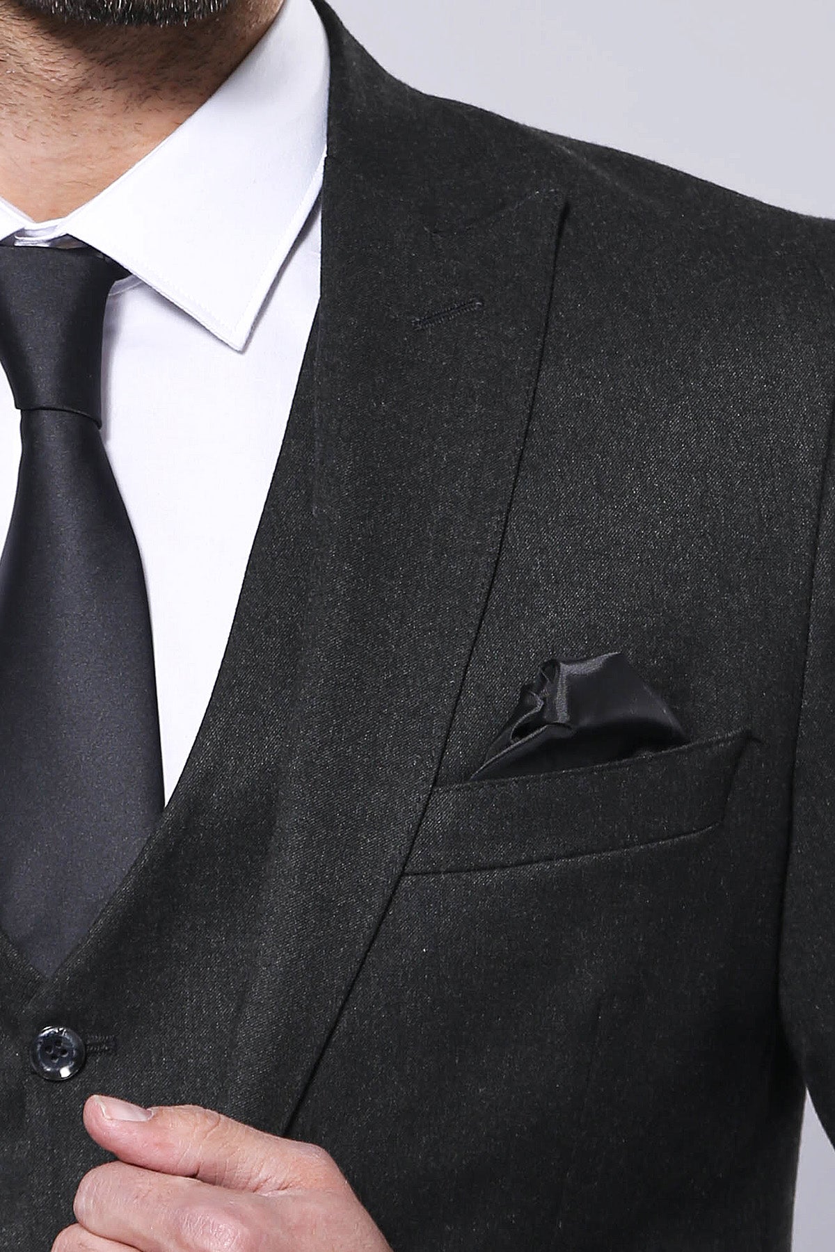 Smoked Plain Blazer Vest Set