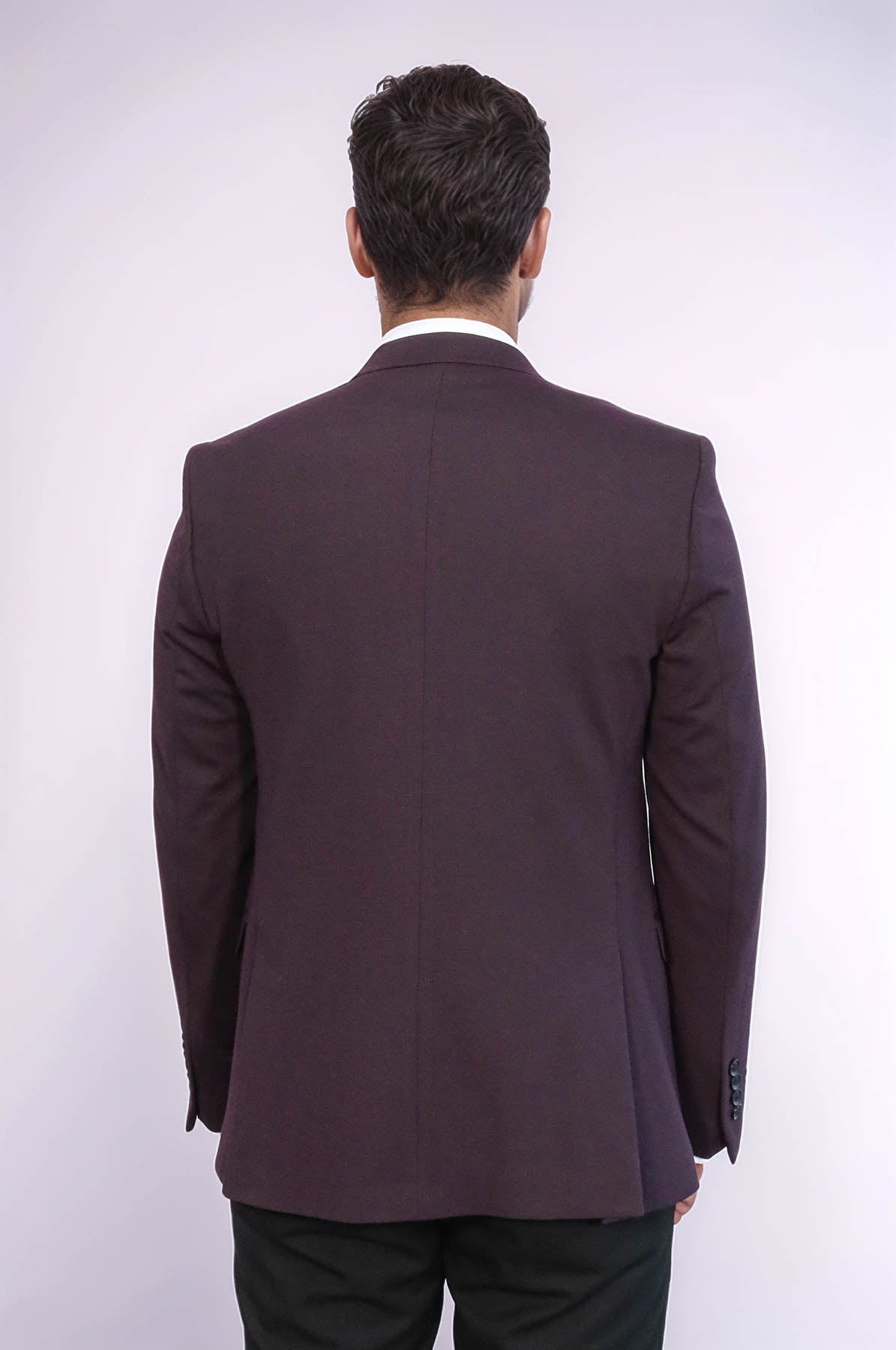 Plain Burgundy Vest Blazer Set