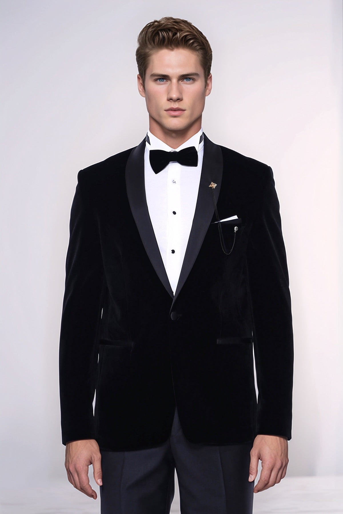 Plain Velvet Black Blazer