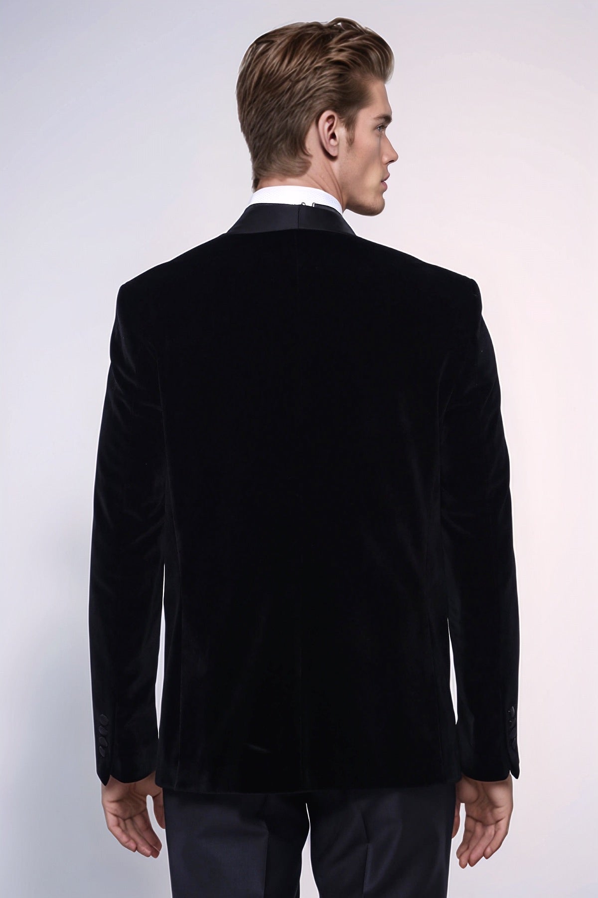 Plain Velvet Black Blazer