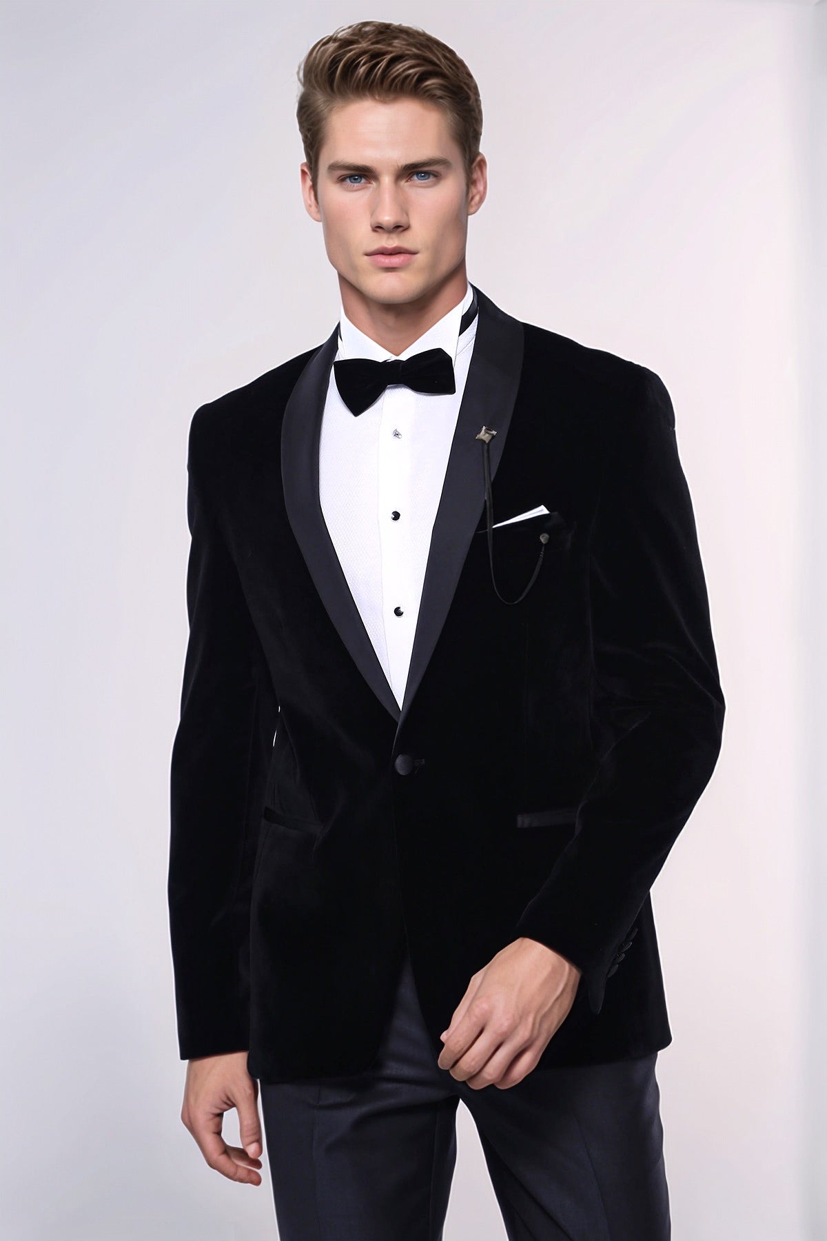 Plain Velvet Black Blazer