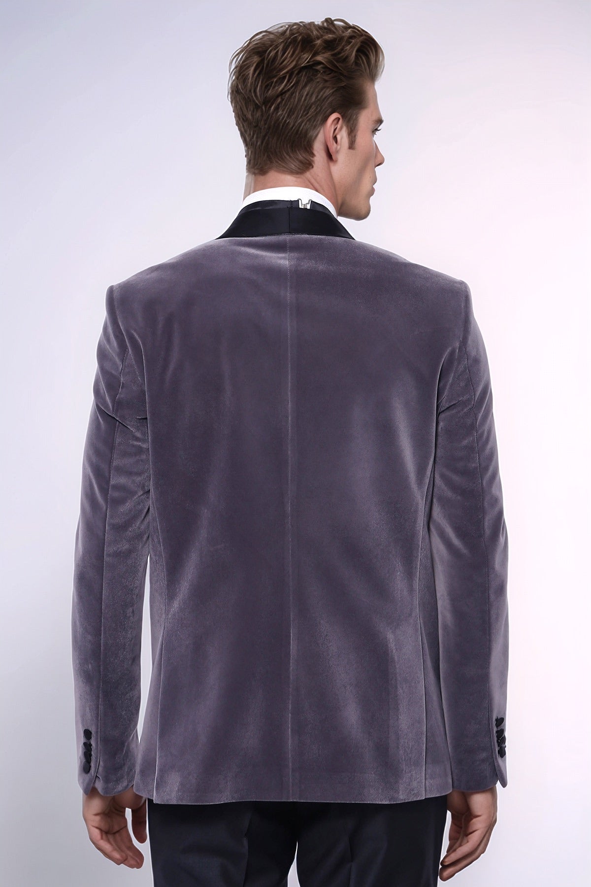 KOALA SYDNEY Plain Velvet Dark Grey Blazer