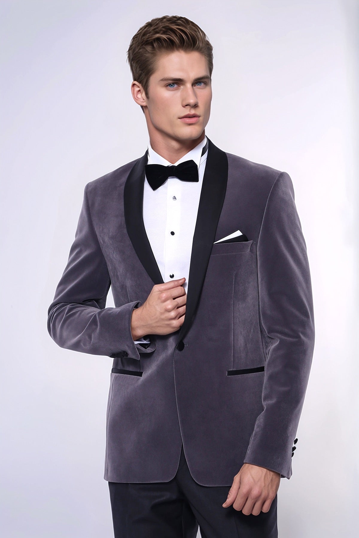 KOALA SYDNEY Plain Velvet Dark Grey Blazer