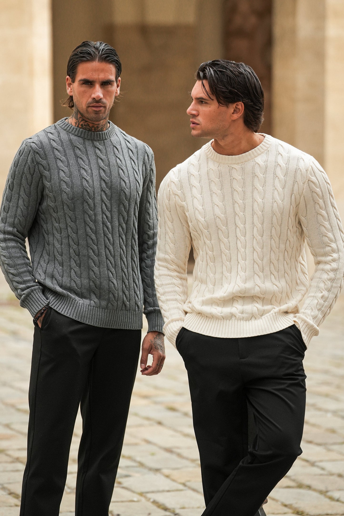 Cable Knit Crew Sweater