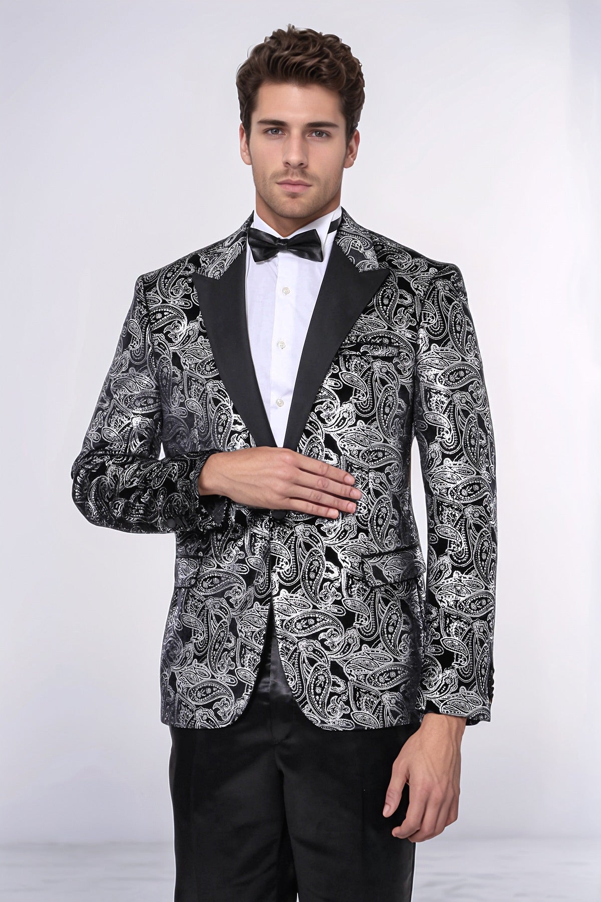 KOALA SYDNEY Gold Patterned Over Grey Men Party Blazer