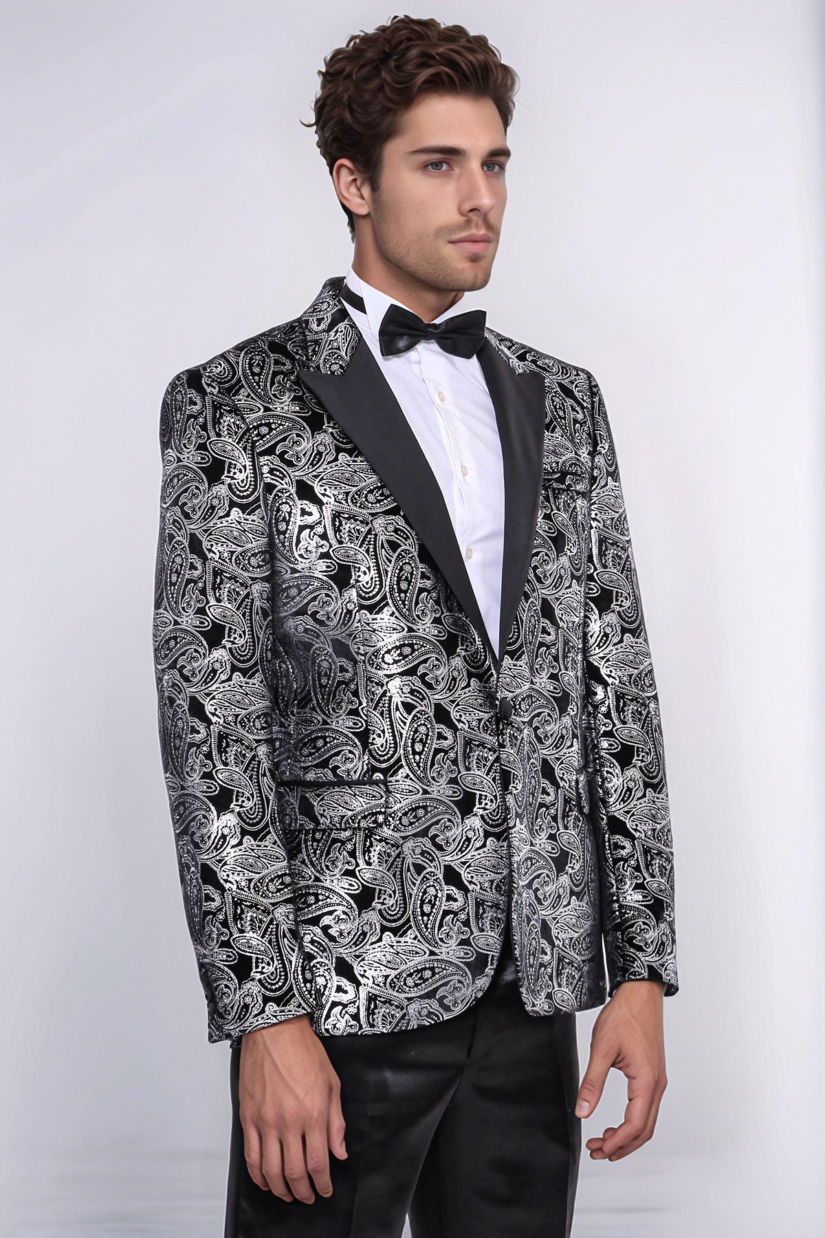 KOALA SYDNEY Gold Patterned Over Grey Men Party Blazer
