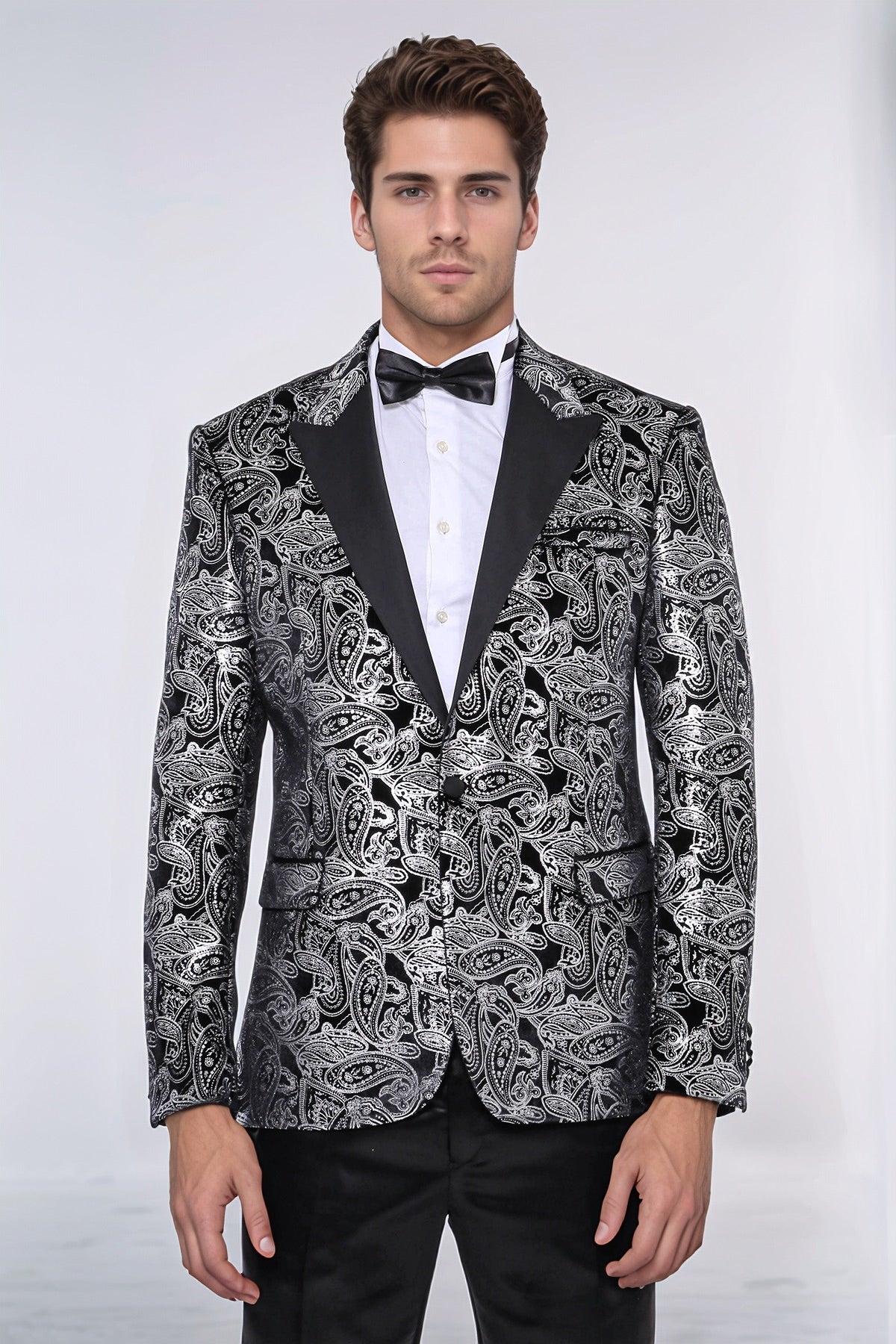 KOALA SYDNEY Gold Patterned Over Grey Men Party Blazer