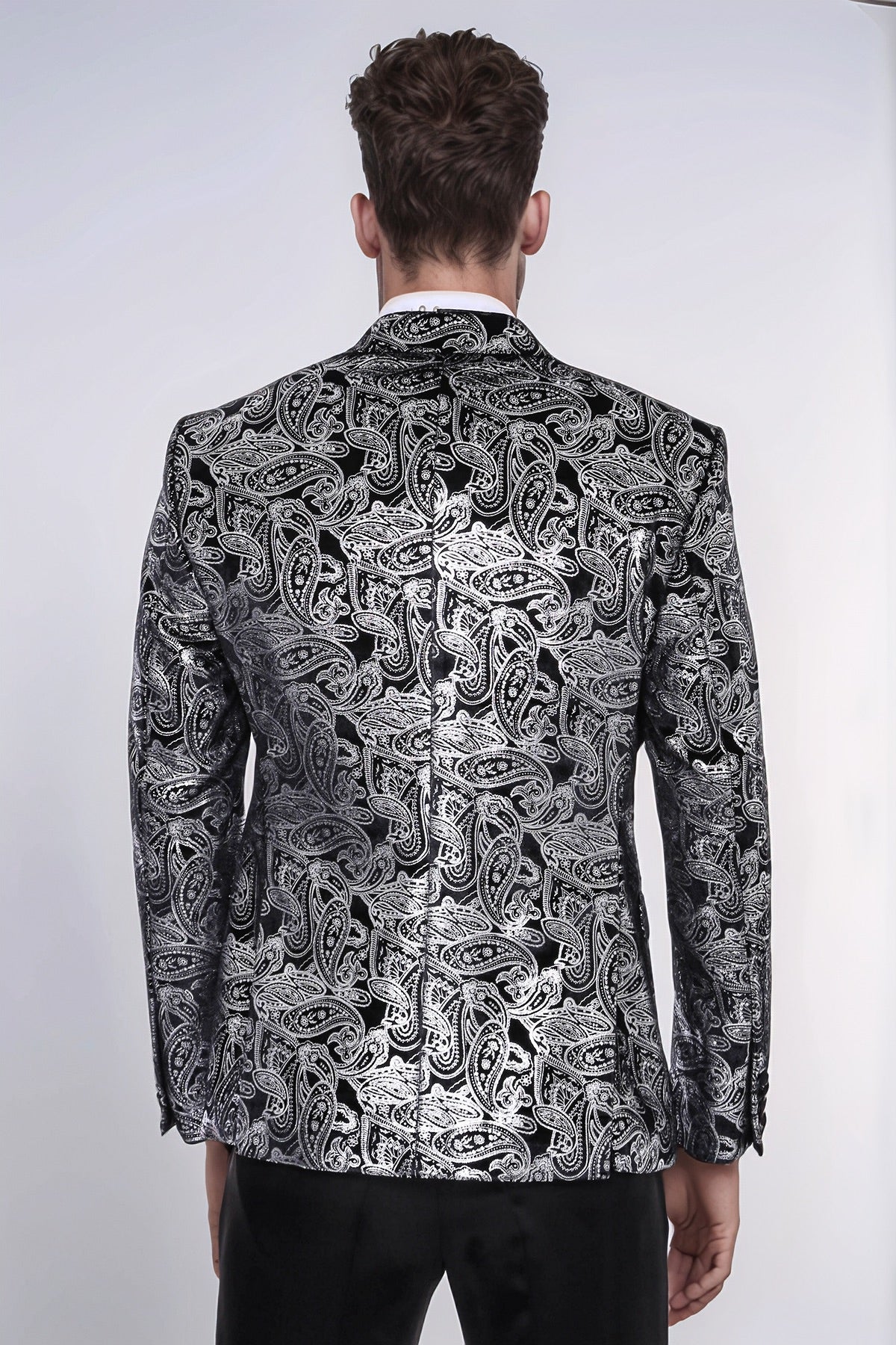 KOALA SYDNEY Gold Patterned Over Grey Men Party Blazer