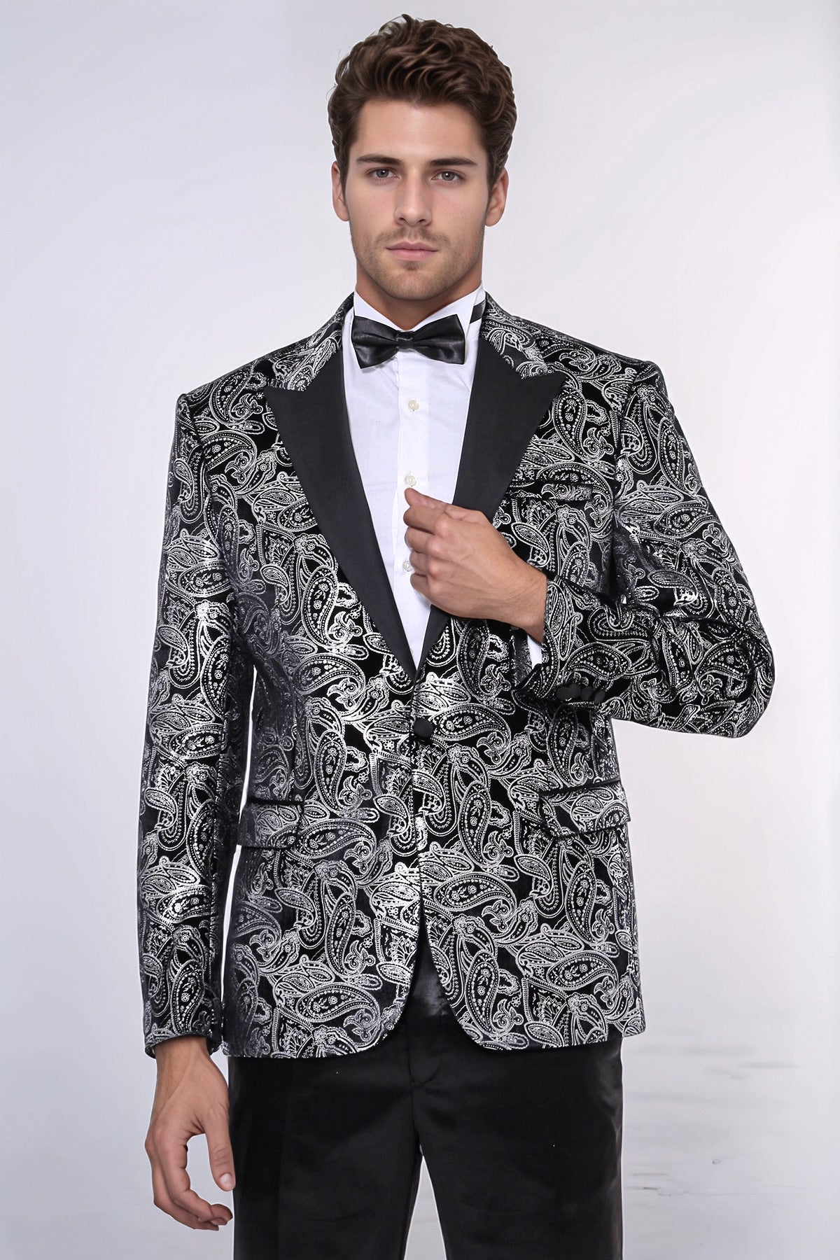 KOALA SYDNEY Gold Patterned Over Grey Men Party Blazer