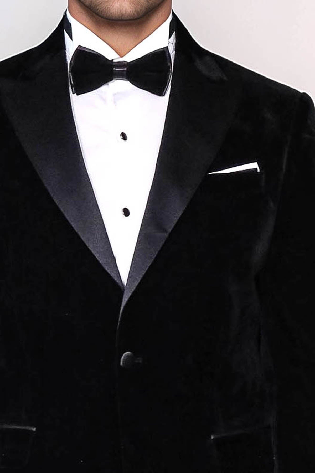Peak Lapel Velvet Black Men Prom Blazer