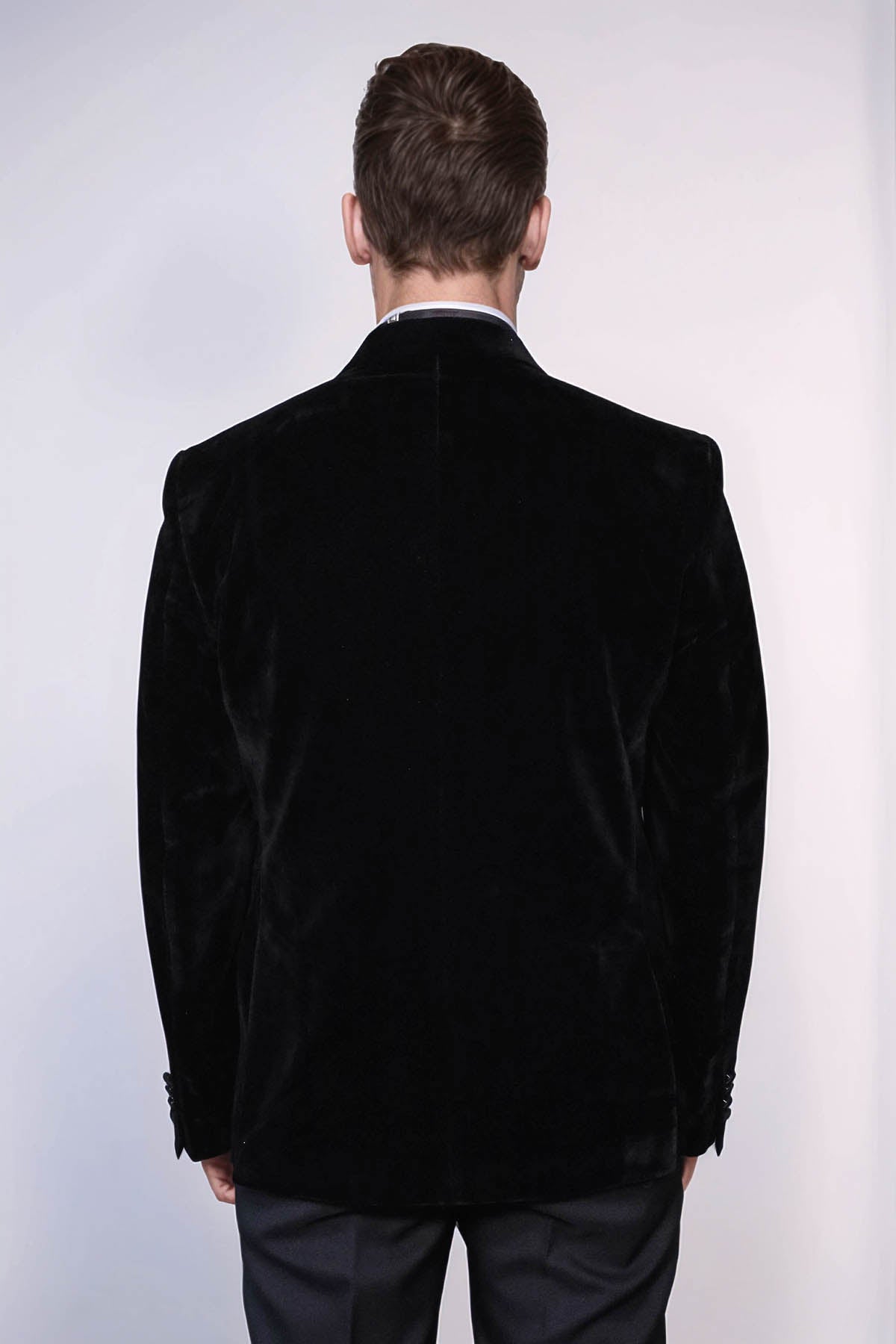 Peak Lapel Velvet Black Men Prom Blazer