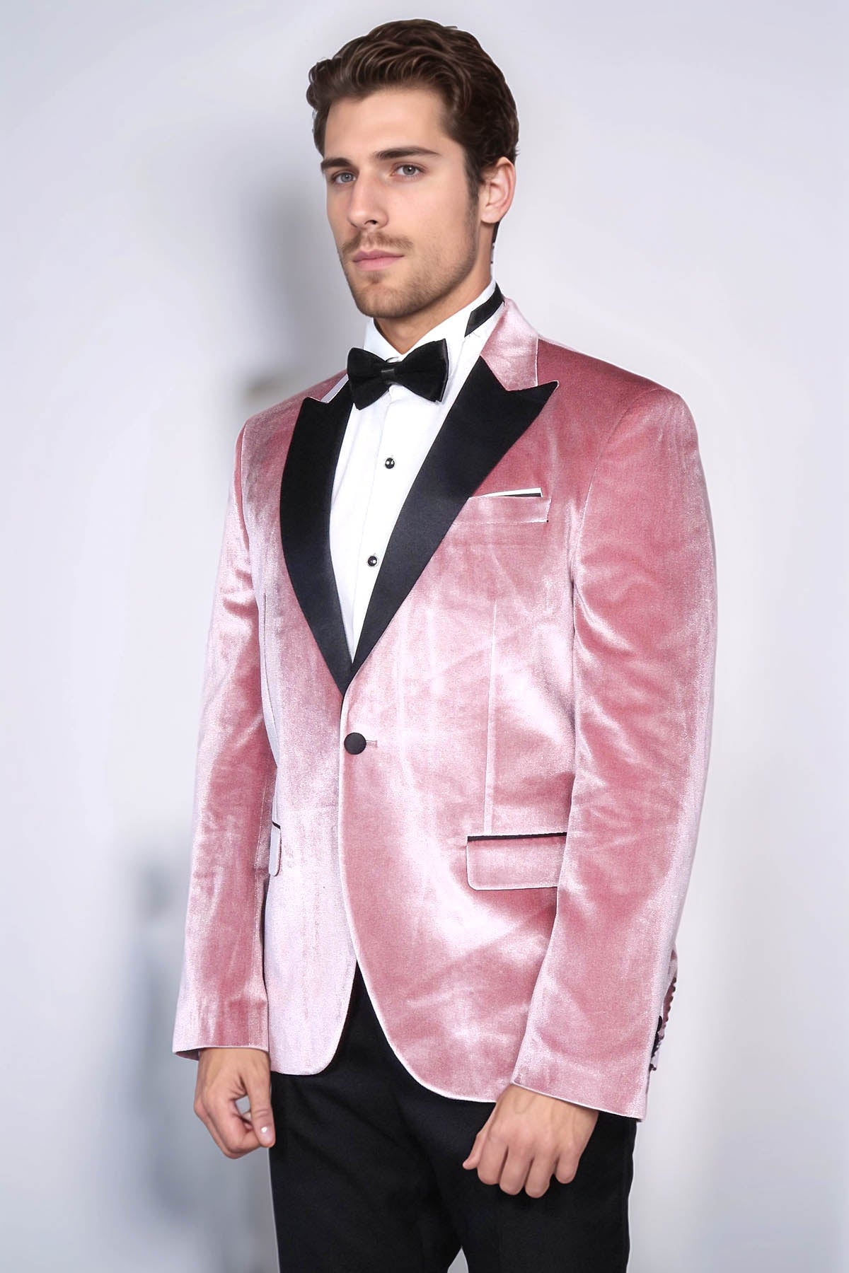 KOALA SYDNEY Slim Fit Peak Lapel Velvet Pink Men Tuxedo Jacket