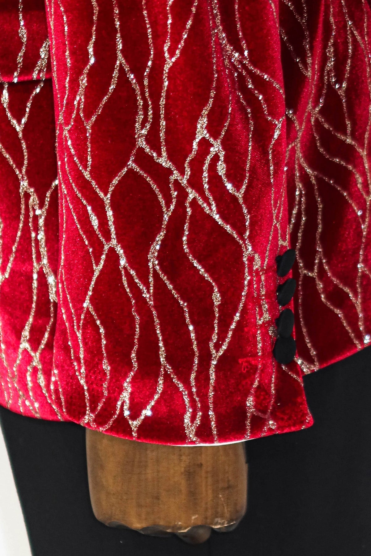KOALA SYDNEY Silver Patterned Burgundy Men Tuxedo Party Blazer