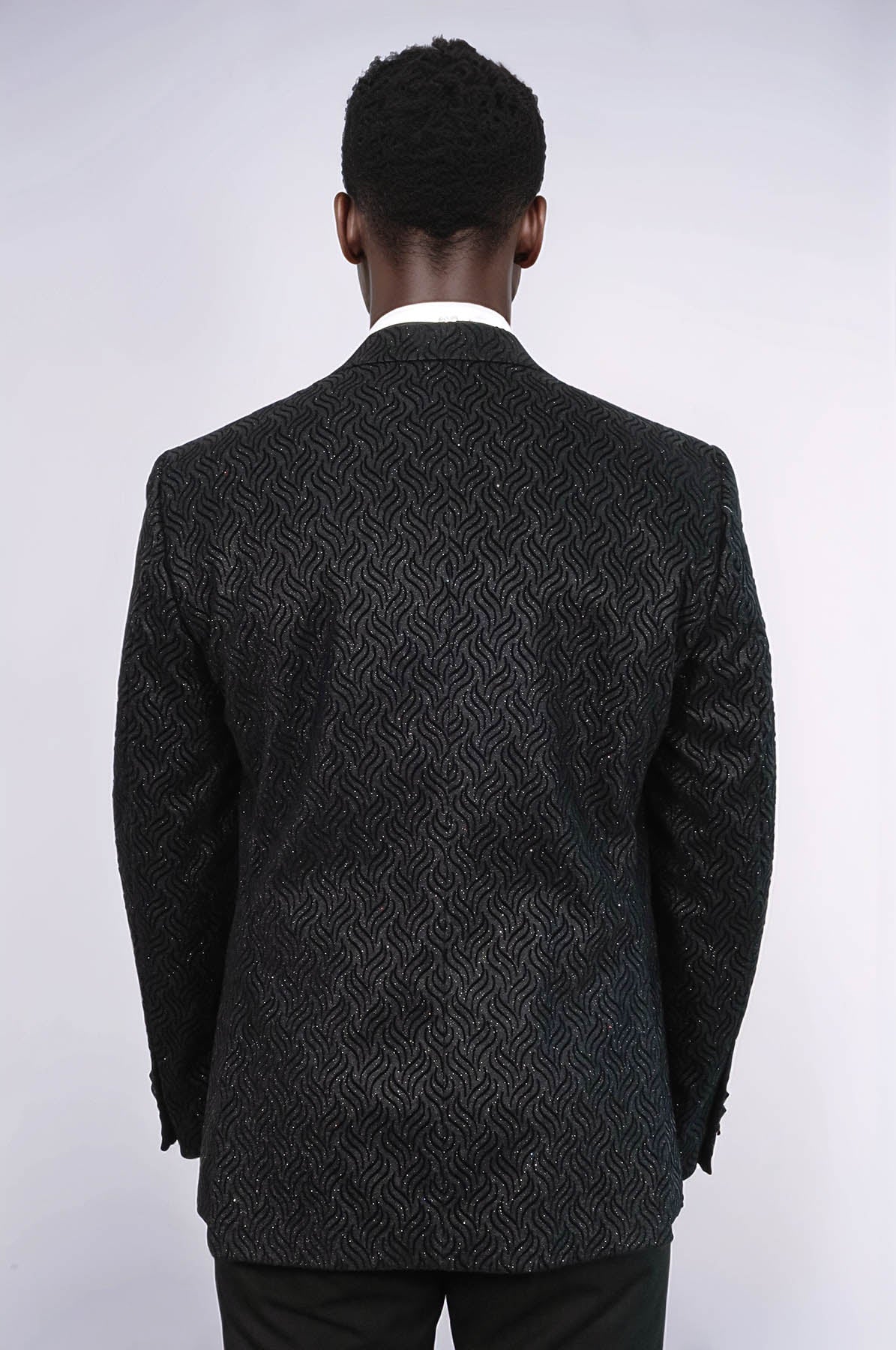 KOALA SYDNEY Shiny Patterned Black Men Wedding Tuxedo Blazer