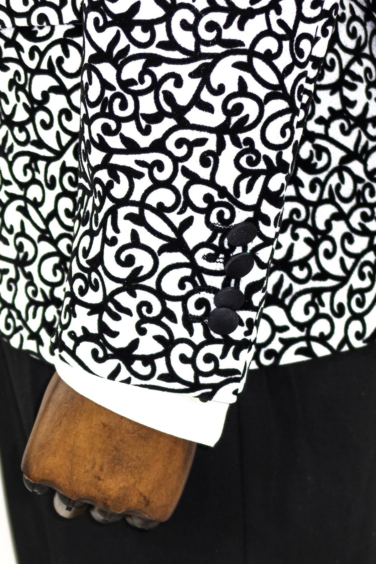 KOALA SYDNEY Scroll Patterned White Men Party Blazer -