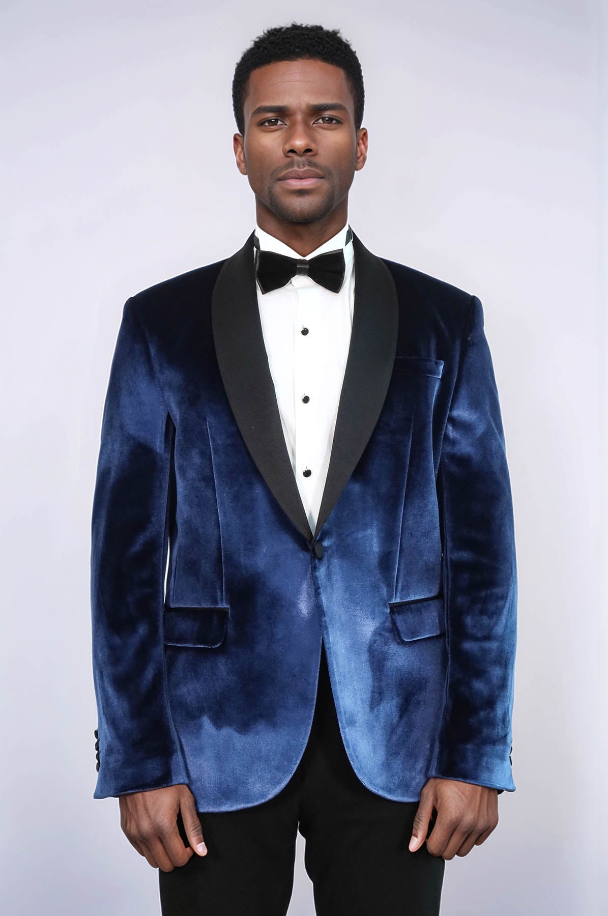 Shawl Lapel Velvet Navy Blue Men Prom Party Blazer