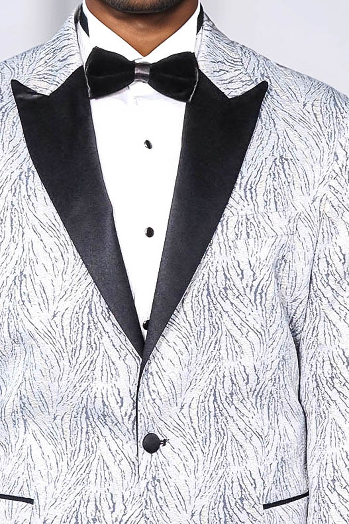 KOALA SYDNEY Glittery Patterned Light Blue Men Tuxedo Blazer