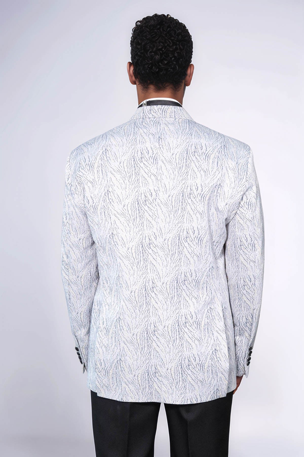 KOALA SYDNEY Glittery Patterned Light Blue Men Tuxedo Blazer