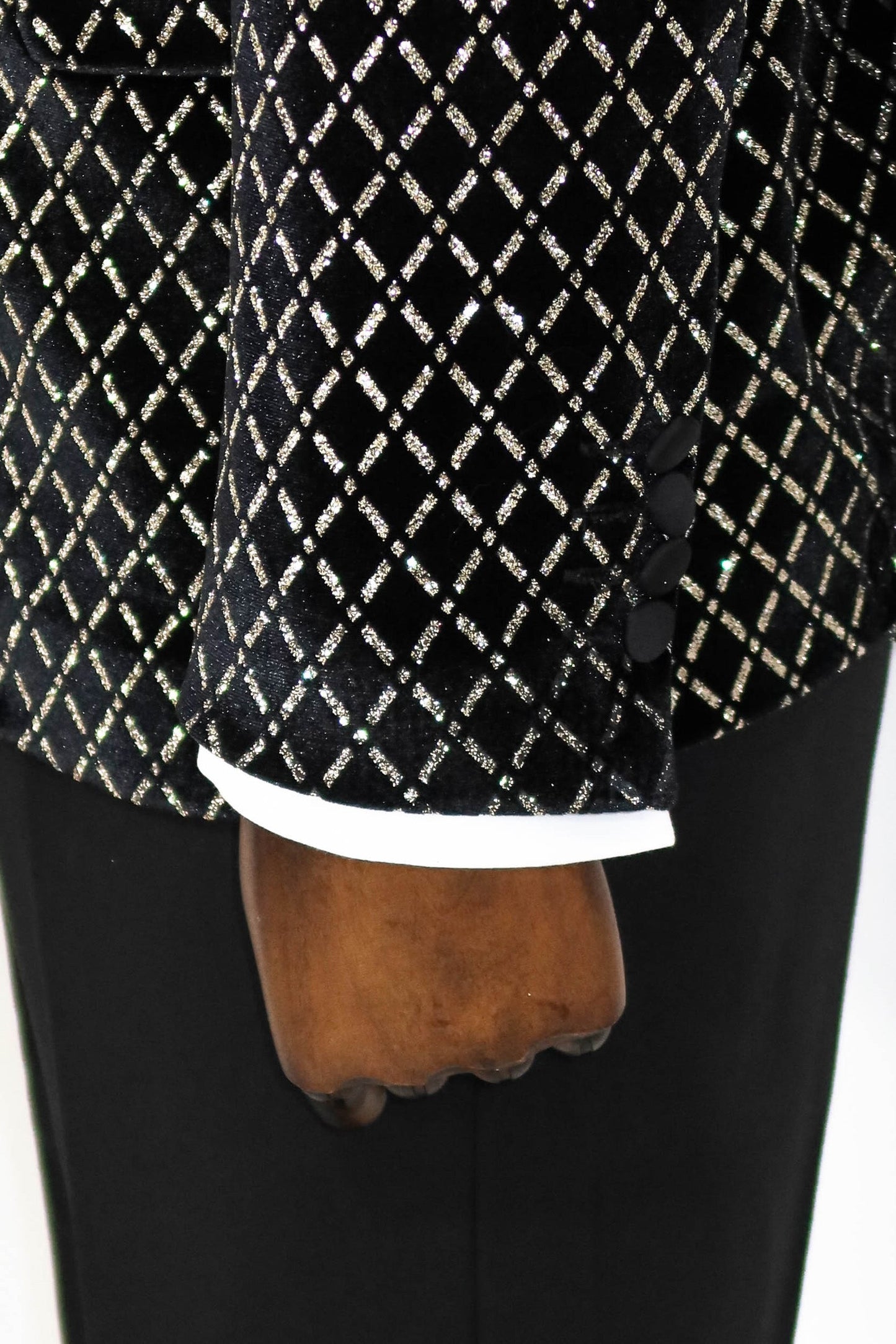 KOALA SYDNEY Black Patterned Over Black Men Prom Blazer