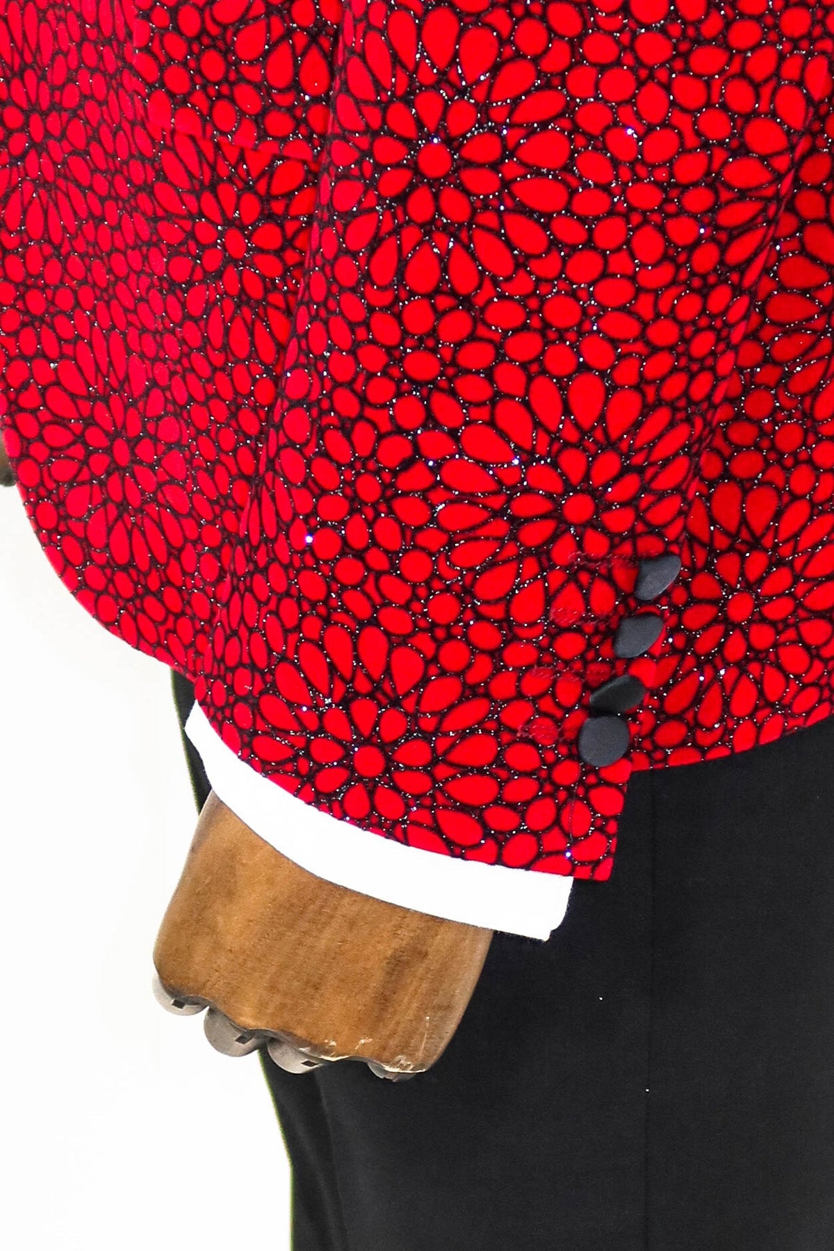 Glitter Floral Patterned Burgundy Men Party Blazer