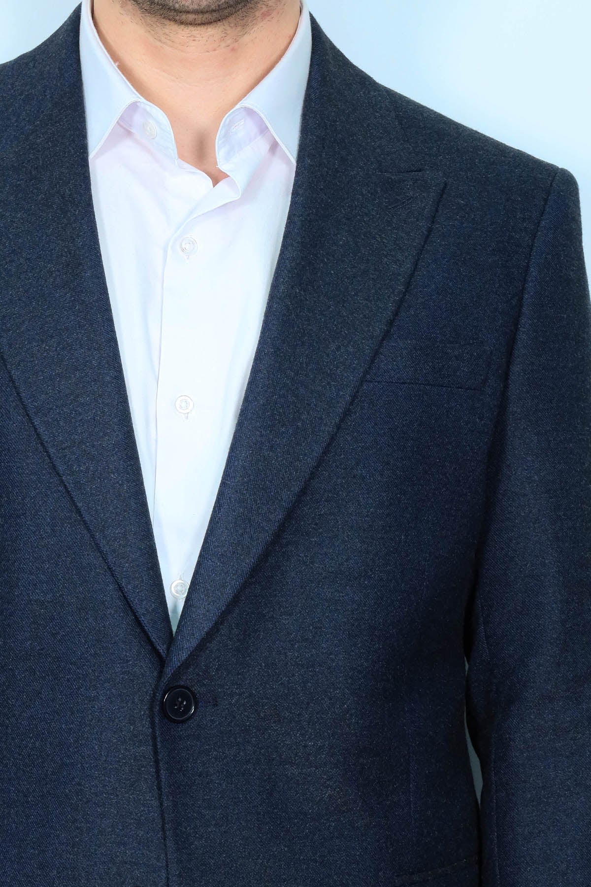 Plain Slim Fit Sport Navy Blue Men Blazer