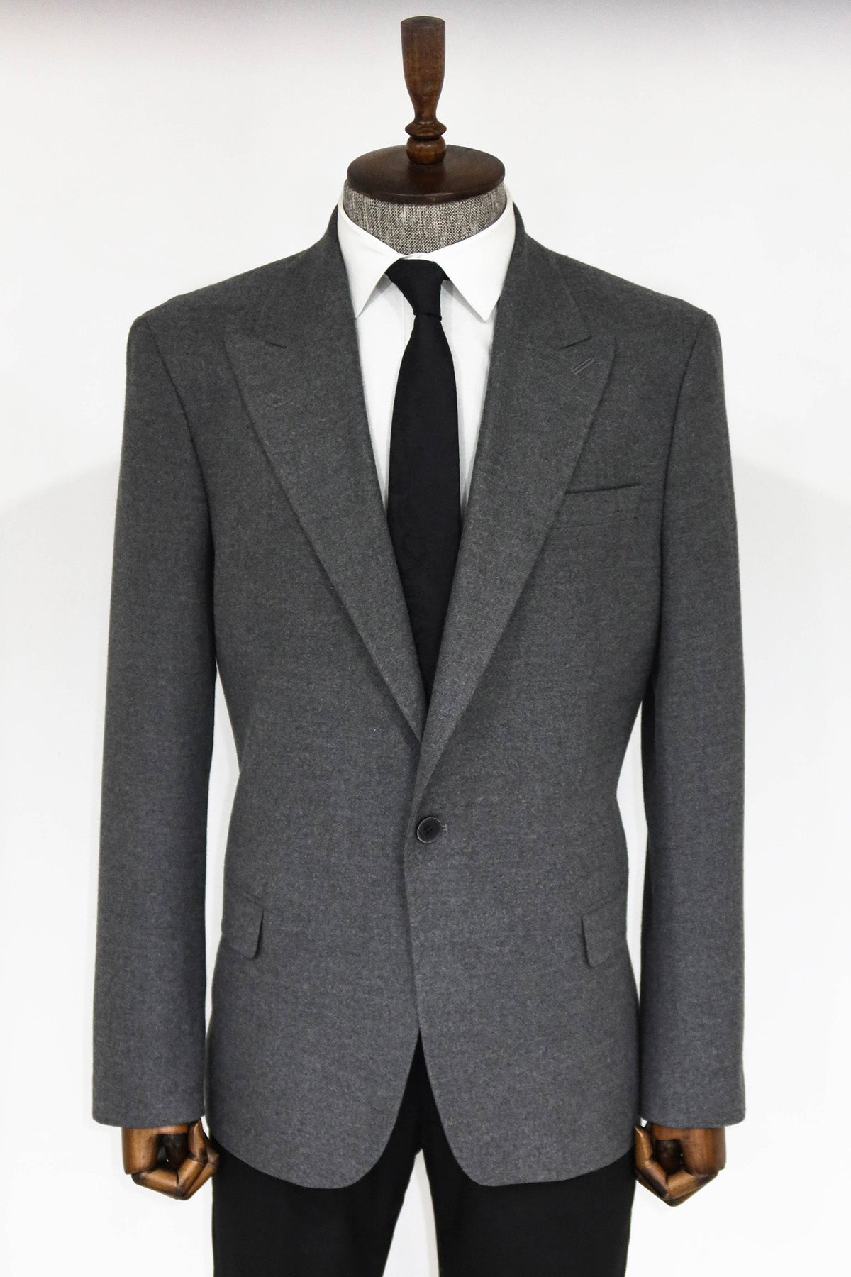 Plain Slim Fit Sport Grey Men Blazer and Trousers Combination