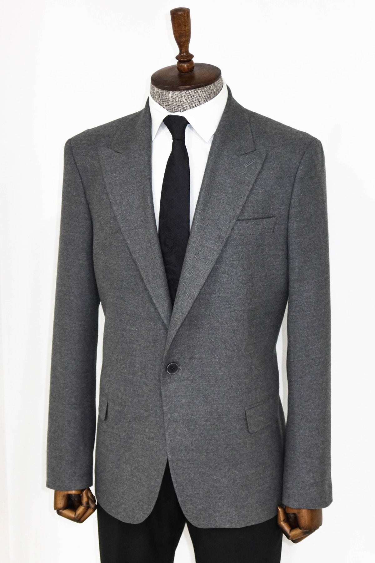 Plain Slim Fit Sport Grey Men Blazer and Trousers Combination