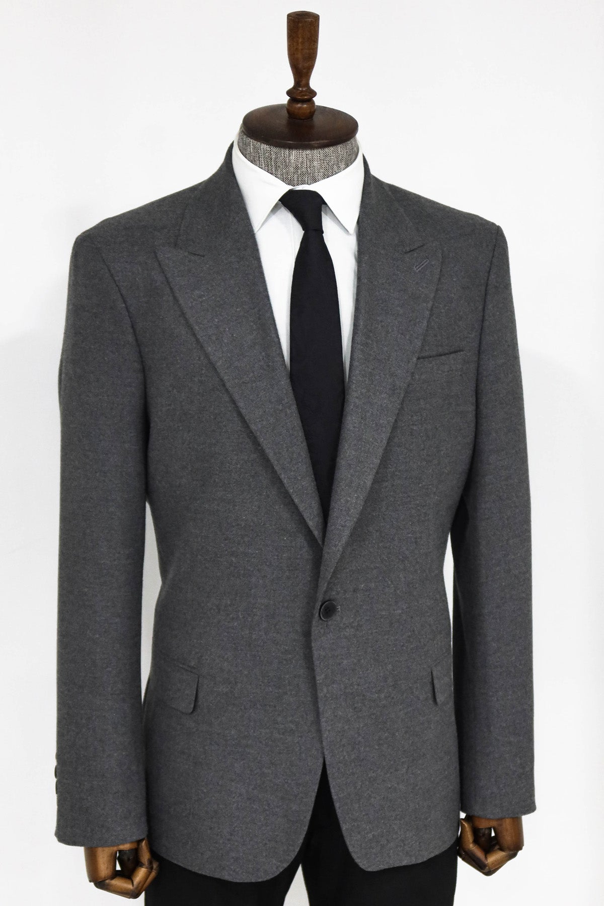 Plain Slim Fit Sport Grey Men Blazer and Trousers Combination