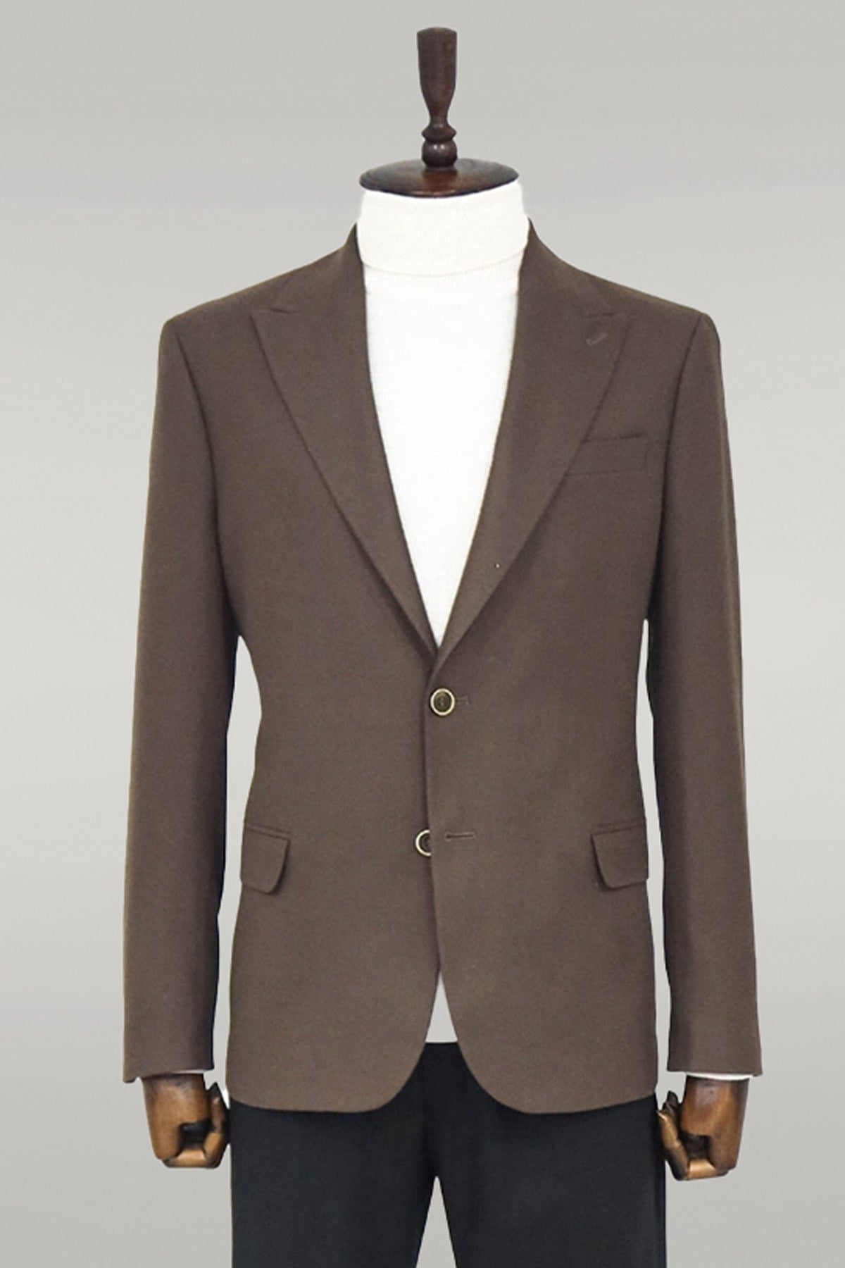 KOALA SYDNEY Brown Slim Fit Blazer, Brown Knitwear, and Plaid Patterned Trousers Combination - Modern Office Style