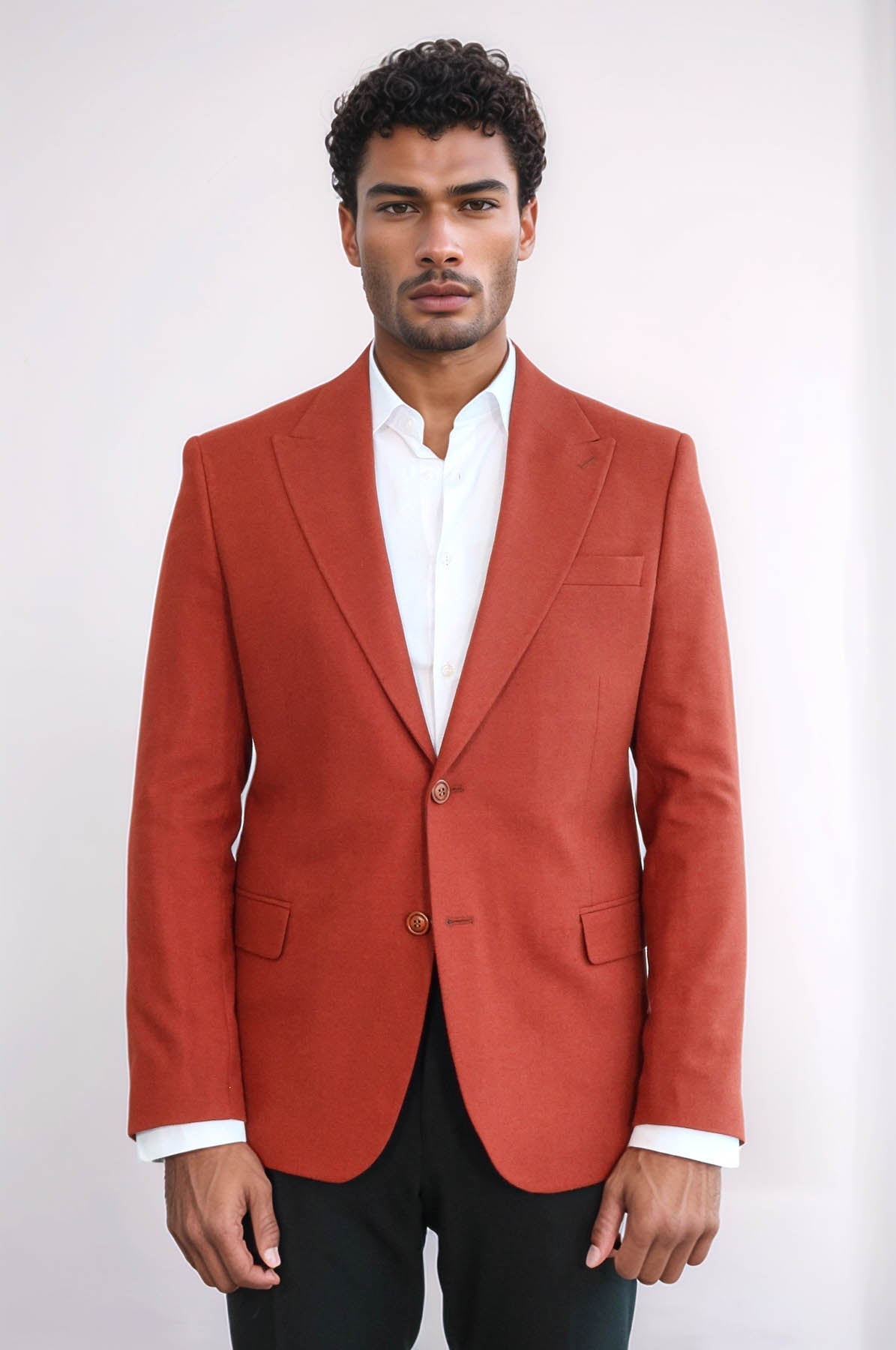 Plain Slim Fit Sport Burgundy Men Blazer