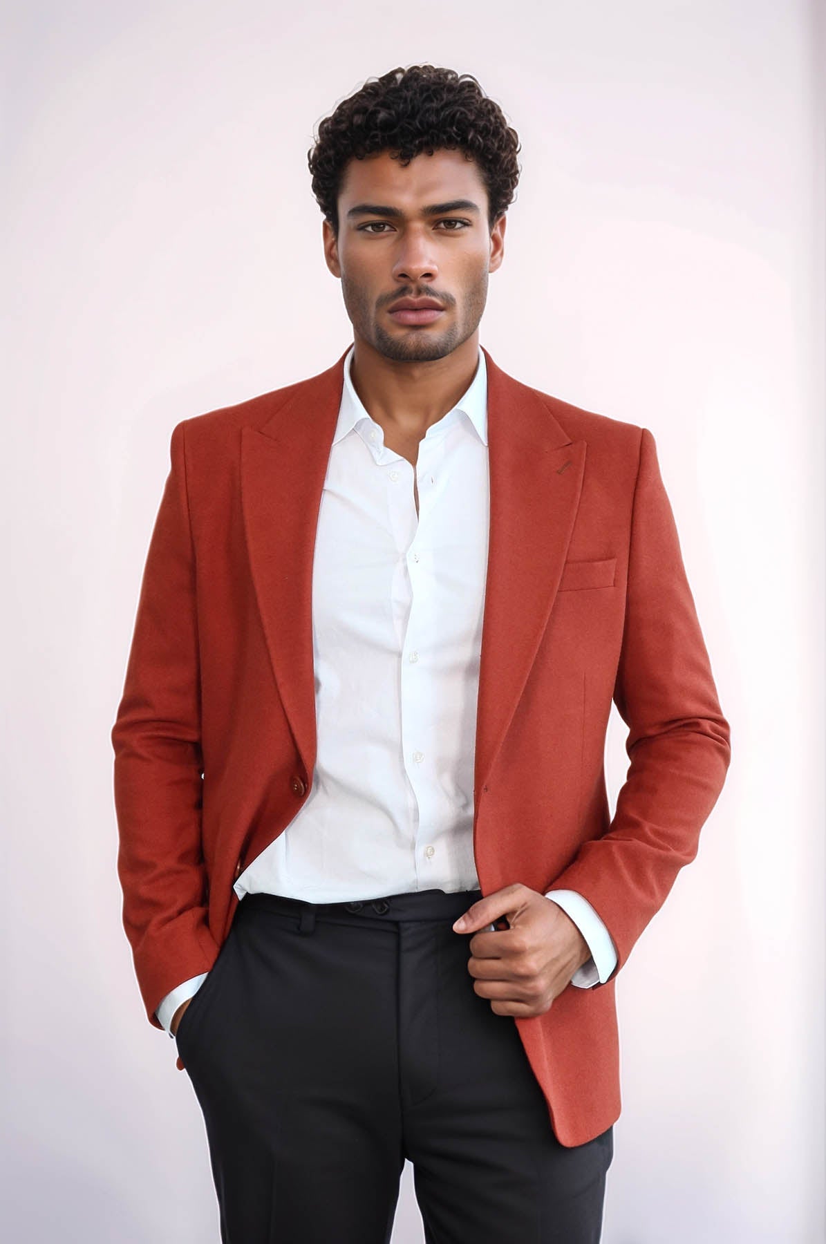 KOALA SYDNEY Plain Slim Fit Sport Burgundy Men Blazer
