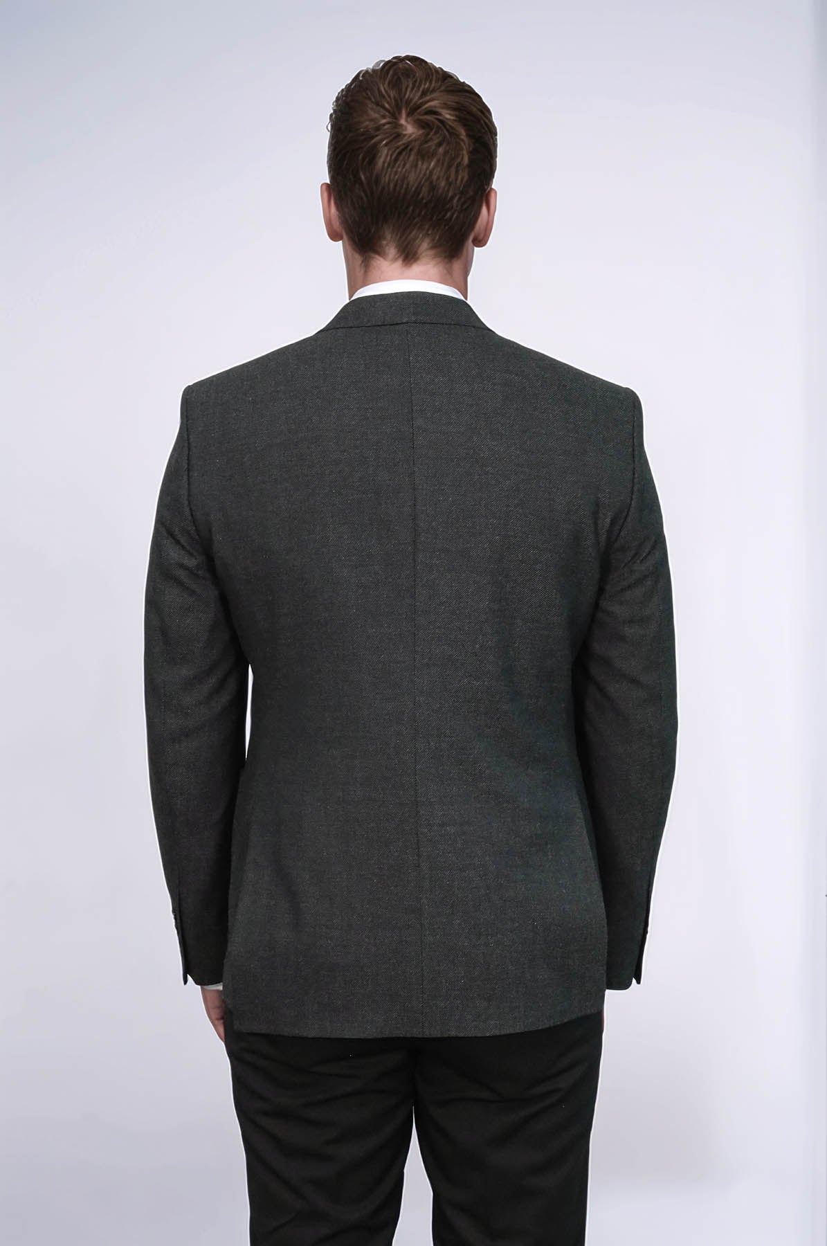 KOALA SYDNEY Textured Slim Fit Peak Lapel Anthracite Men Blazer