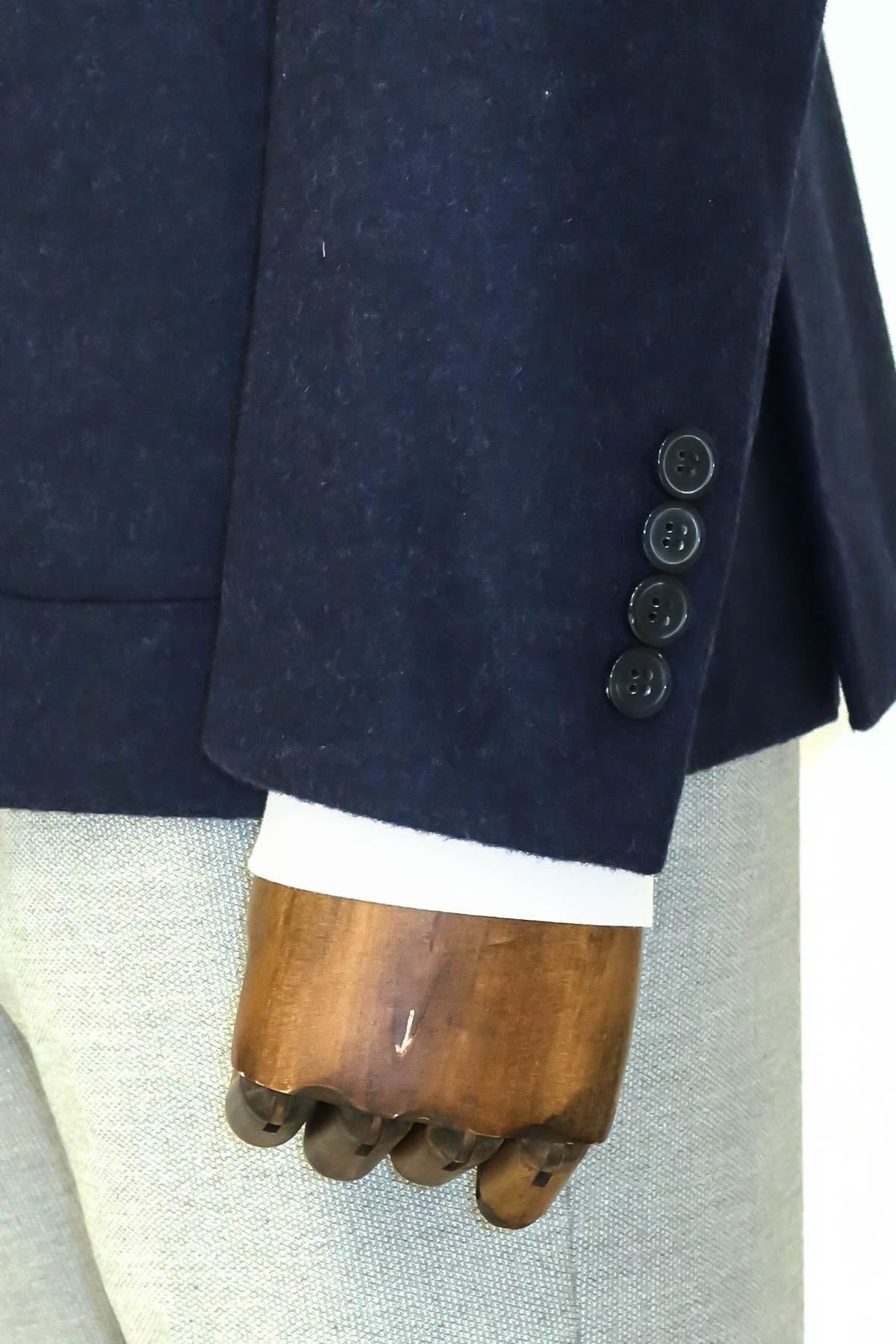 KOALA SYDNEY Slim Fit Plain Wide Lapel Navy Blue Men Wool Blazer -