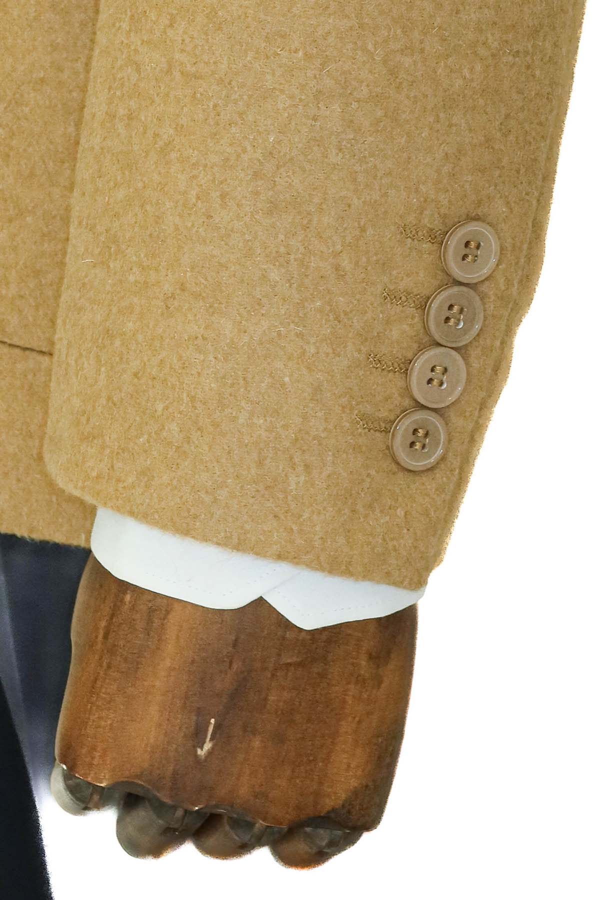 KOALA SYDNEY Slim Fit Plain Wide Lapel Tan Men Wool Blazer -