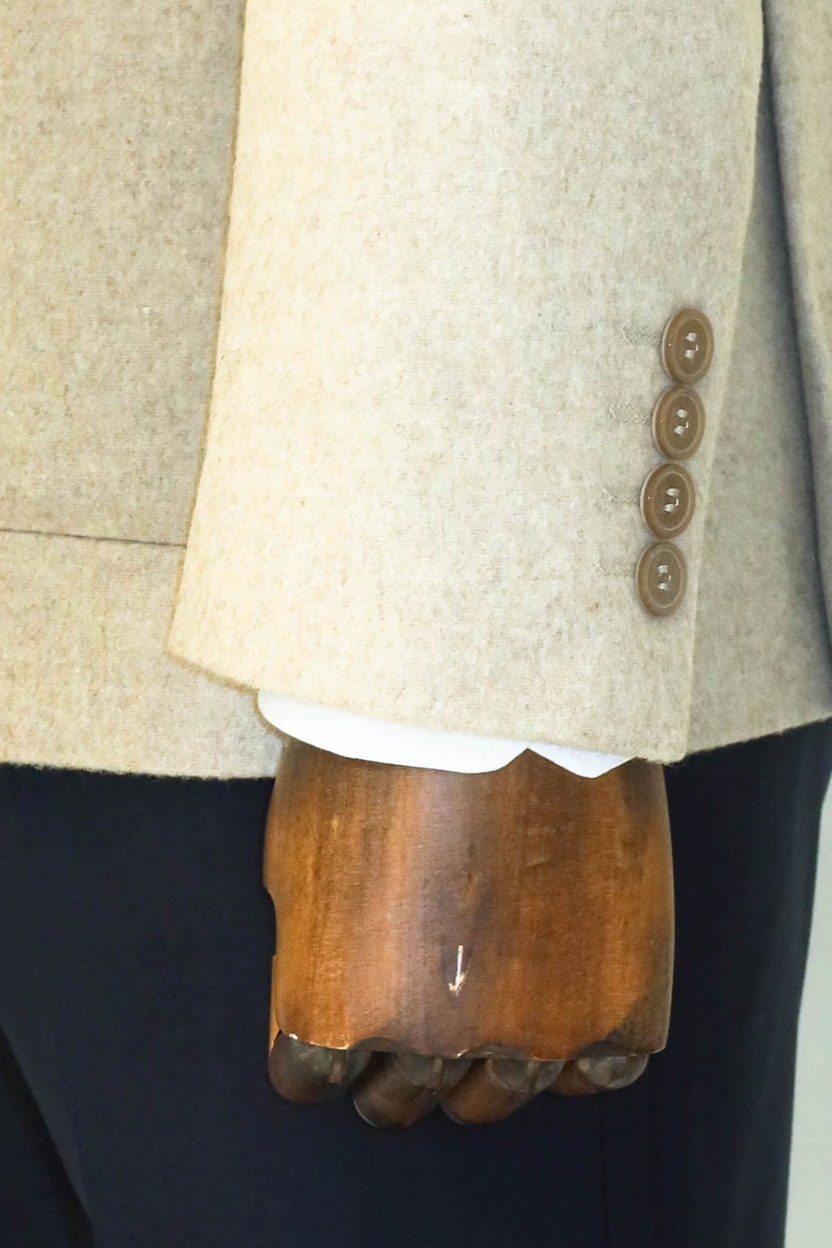 KOALA SYDNEY Slim Fit Plain Wide Lapel Cream Men Wool Blazer and Trousers Combination