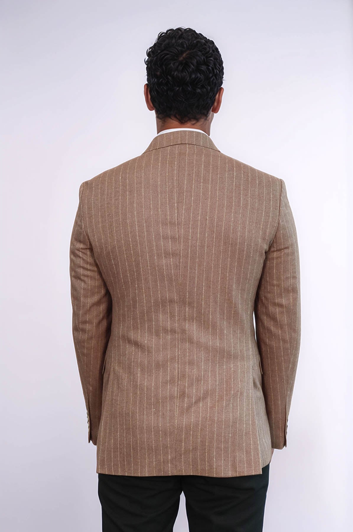 KOALA SYDNEY Striped Double Breasted Beige Men Blazer -