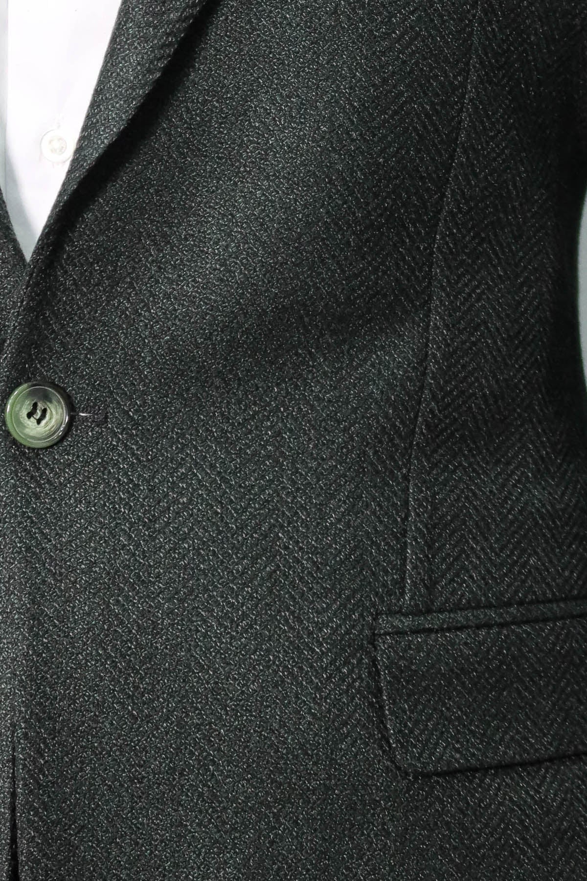Slim Fit Patterned Dark Green Men Blazer
