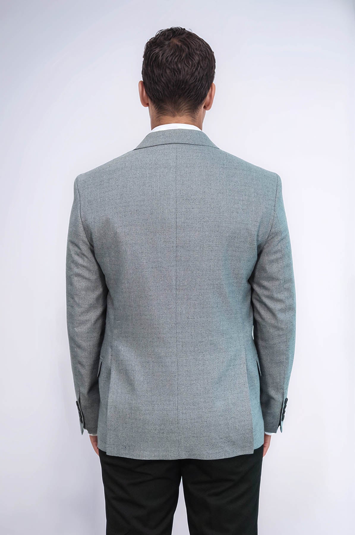 KOALA SYDNEY Patterned Wide Lapel Grey Men Blazer