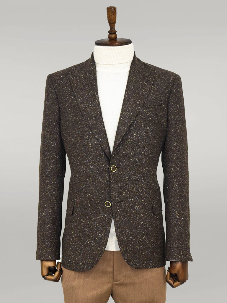KOALA SYDNEY Brown Jacket, Beige Trousers, Blue Shirt, and Paisley Tie - Modern Classic Look