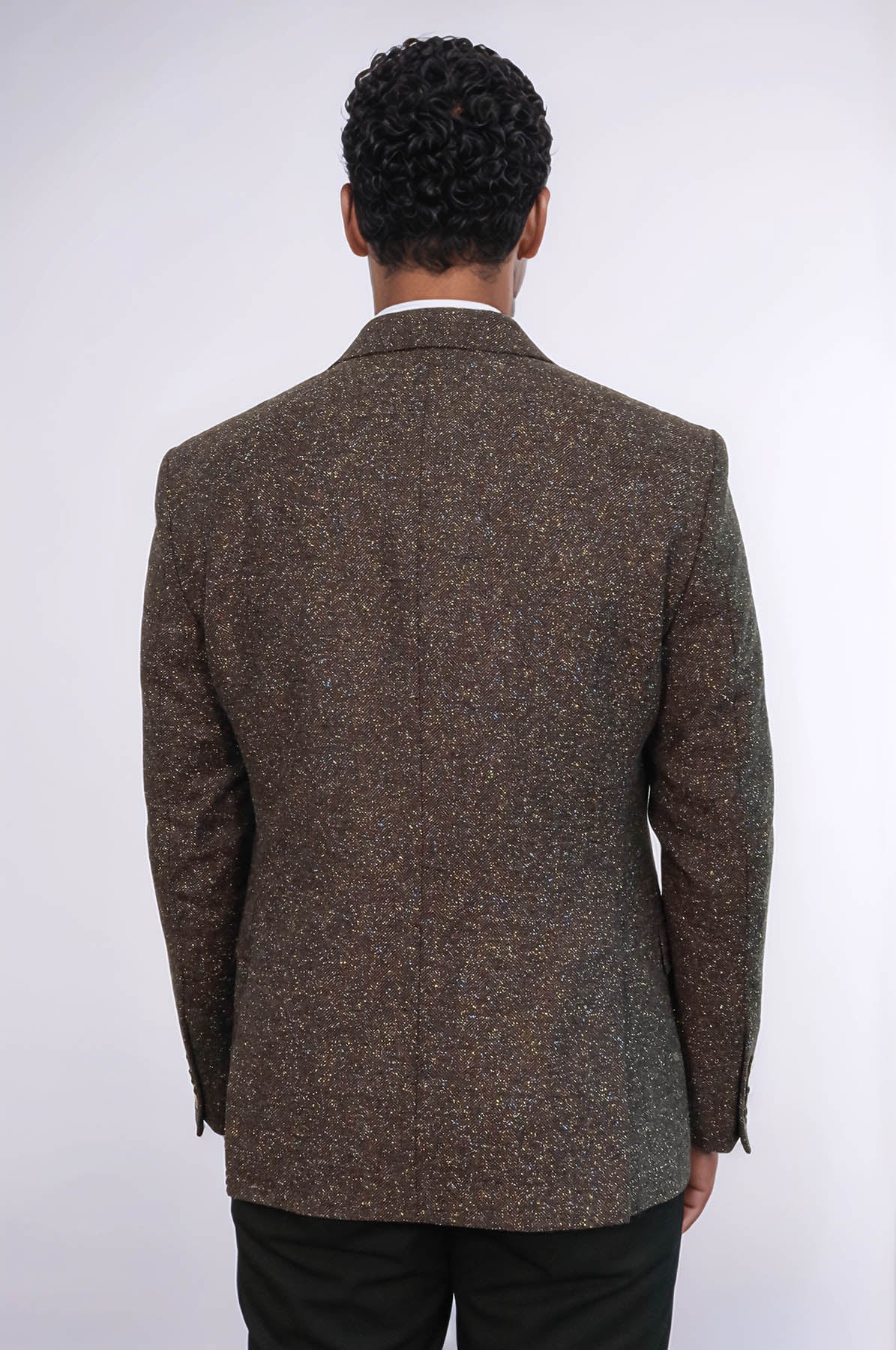 KOALA SYDNEY Houndstooth Pattern Wool Brown Men Blazer