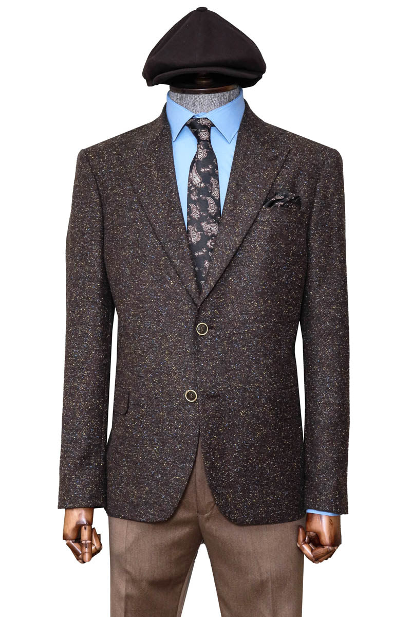 KOALA SYDNEY Brown Jacket, Beige Trousers, Blue Shirt, and Paisley Tie - Modern Classic Look