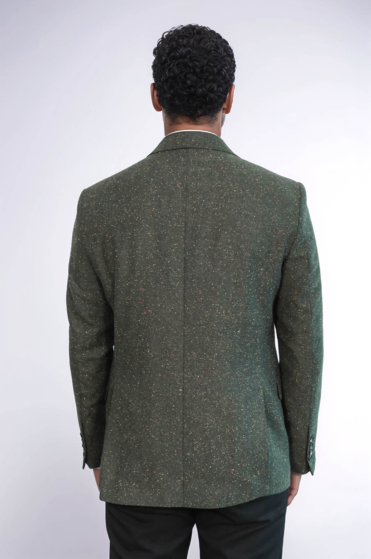 KOALA SYDNEY Houndstooth Pattern Wool Green Men Blazer