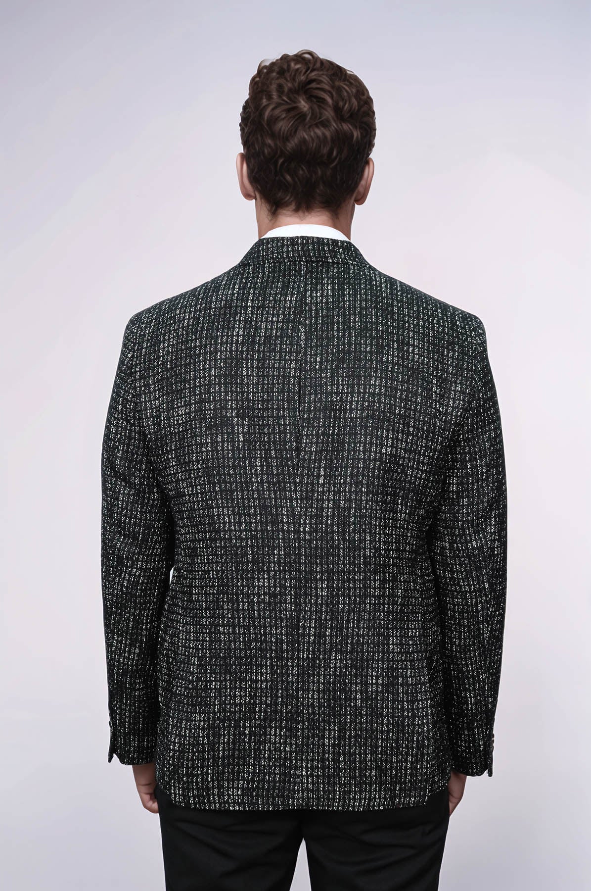 Slim Fit Patterned Sport Black Men Blazer - Wessi