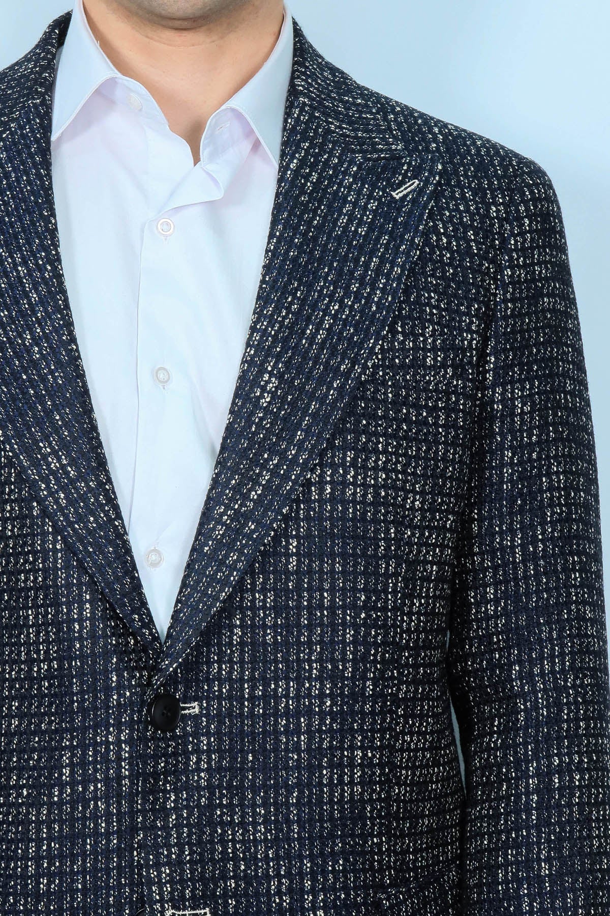 Slim Fit Patterned Sport Navy Blue Men Blazer