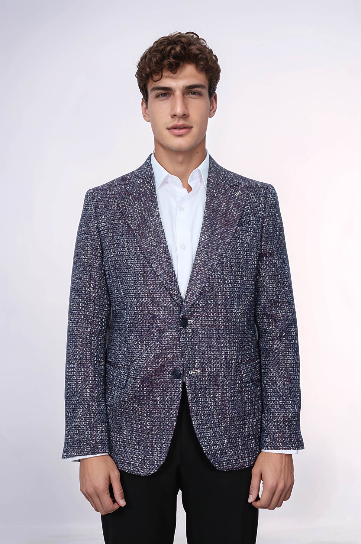 Slim Fit Patterned Sport Purple Men Blazer