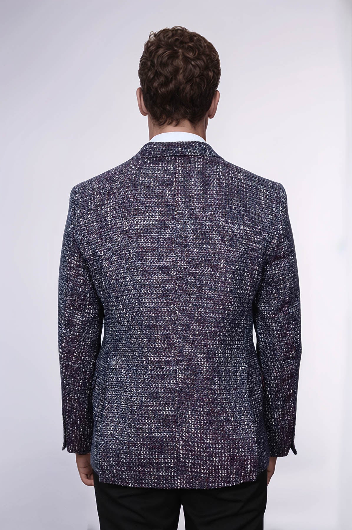 Slim Fit Patterned Sport Purple Men Blazer